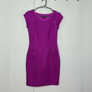 Aidan Mattox Textured Purple Silk Blend Dress